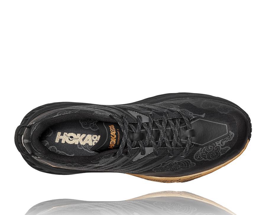 Hoka One One Trailove Tenisky Damske Čierne/Zlate - Speedgoat 4 CNY - 60194-AUGE